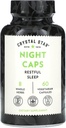 Cristal Star Night Caps Natural Sleep Aid Supplement (60 Capsules) – Herbal Non-Habit Forming – Valerian Root, Kava &amp; Passion Flower – Non-GMO