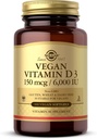 Solgar Vegan Vitamina D3 (Cholecalciferol) 150 mcg (6.000 UI) - 100 Softgels - Immune Support, Helps Maintain Healthy Bones & Teeth - Non-GMO, Certified Vegan, Gluten & Dairy Free - 100 Servings
