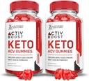 Laboratorios justificados (2 Pack Activboost Keto Acv Gummies Advanced Formula 1000MG Active Boost Formulado con Pomegranate Beet Juice Powder B12 Vegan Non GMO 120 Gummys