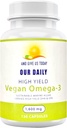 Nuestros diarios Vites Vegan Omega-3 Suplemento - Marine Algal Source for DHA &amp; EPA Fatty Acids - Plant-Based Fish Oil Alternative - Carrageenan Free Softgels for Eye Health & Optimal Wellness