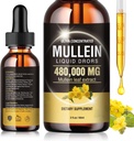 Mullein Drops for Lungs 480,000 onmg, 13 in 1 Vegan Mullein Leaf Extract 1600MG for Lung Detox &amp; Cleanse, Respiratory, Immune Support with Marshmallow Root, Perilla and Orange Peel Non-GMO 2 Fl OZ