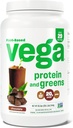 Vega Proteína y Verdes Polvo Proteína, Chocolate - 20g Veggies Protein Plus, Vegan, No GMO, Pea Protein para Mujeres y Hombres, 2.1bs