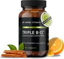Mt. Angel Vitamins - Triple B-12 Dots ← Fast-Dissolving Dots, Blend of Methylcobalamin, Adenosylcobalamin & Hydroxocobalamin, Supports Energy and Nervous System Health – 60 puntos