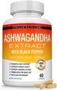 Orgánica Ashwagandha Root Powder Pills 1950 Mg con Black Pepper Extract - Puro suplemento natural de Ashwagandha, Apoyo Energía, para Hombre Mujeres, 60 cápsulas