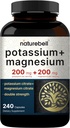 Naturebell Potassium Magnesium Electrolyte Powder Capsules ← 200mg Potassium + 200mg Magnesium Citrate ← Muscle, Heart & Hydration Support  Keto & Carnivore Friendly ← No Sugar, Non-GMO