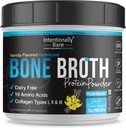 Intencionally Bare Bone Broth Protein Powder Vanilla - Grass Fed Protein Powder with Multi Collagen Peptides Tipo 1 2 y 3 - Dairy Free Bone Broth Powder for Skin, Gut and Joint - 20 Servings
