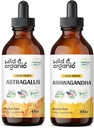 Wild &amp; Organic Astragalus Tincture 4 fl oz &amp; Ashwagandha Tincture 4 fl oz