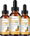 M pulgada (3 paquete) gotas de magnesio Glycinate - Suplemento líquido de magnesio 1000mg con fibra bromelaina vitamina B,C,D - 98% Absorción que píldoras Gummies