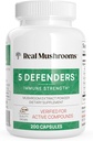 Real Mushroom 5 Defensores Mushroom Complex – Organic Adaptogenic Mushroom Blend with Chaga, Reishi, Turkey Tail, Maitake & Shiitake for Wellness Support - Mushroom Beta Glucan Capsules - 200 Conde