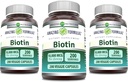 Fórmulas increíbles Biotin 10000 mcg Veggie Capsules ← Vitamina B7 Suplemento  Non-GMO TEN Gluten Free ← Made in USA (200 Count TEN 3 Pack)