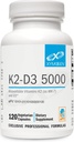 XYMOGEN K2-D3 5000 - Vitamina D3 K2 - Vitamina Bioavailable D 5000 UI (Cholecalciferol) con MK-7 - Corazón, Arterial, Bone Health + Immune Support Suplemento (120 cápsulas)