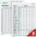 SWOOC Games® - 5 Big Premium Laminated Yardzee & Farkle Score Cards (11.5in x 8in) con Reglas - Grandes Reutilizables Dry Erase Pads for Giant Outdoor Dices