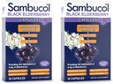 Sambucol Capsules Black Elderberry - Advanced Immune, Vitamin C y Zinc, Elderberry Capsules, Immune Support, Black Elderberry Supplements, Gluten Free, Easy to Swallow Capsules - 30 Conde, 2-Pack