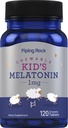 Piping Rock Kids Melatonin 1mg ← 120 Chewable Tablets tención Suplemento para niños Silencio Vegetarian,Non-GMO, Gluten Free