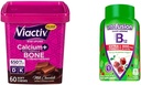 Viactiv Calcium +Vitamin D3 Suplemento Soft Chews, Milk Chocolate, 60 Chews &amp; Vitafusion Extra Strength Vitamina B12 Gummy Vitaminas para Energía Metabolismo Apoyo
