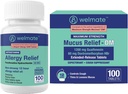 WELMATE Total Respiratory Health Bundle: Allergy Relief Fexofenadine HCl 60mg (100 Ct) 12-Hour Non-Drowsy Antihistamine + Maximum Strength Mucus Relief DM 1200mg Guaifenesin &amp; 60mg DXM (100 Ct)