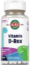 KAL Vitamina D-Rex, Niños Vitamina D, Natural Watermelon Flavor Instant Dissolve Melts, Inmune, Corazón, Hueso y Oral Health Support, 120 Servimientos, 120 Micro Tabletas