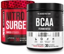 Fábrica Jacked Nitrosurge Shred Thermogenic Pre-Workout in Black Cherry &amp; BCAA en Fruit Punch para Recomposición Corporal, Construcción del Musculo y Recuperación
