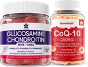 Azúcar Glucosamina libre Condroitina MSM 120 Condes + CoQ10 250mg Gummies llenados 60 Condes