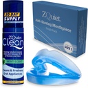 ZQuiet Anti-Snoring Mouthpiece Solution - Comfort Size #1 (Device único) + Cleaner (1.5oz Bottle) - Made in USA Snoring Solution for a Better Night’s Sleep (Blue)
