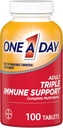 One A Day Adult Triple Immune Support* Complete Multivitamin, Suplemento con Vitaminas C, Vitamina D, " Zinc, 100 Conde