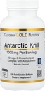 California Gold Nutrition Antártico Krill Oil, Omega-3 Phospholipids with Naturally Occurring Astaxanthin, Natural Strawberry & Lemon Flavor, Non GMO, 1,000 mg, 120 Fish Gelatin Softgels