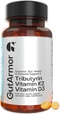 Gut &amp; Heart Health + Immune Support ← 1 Mes de suministro ← 30 Soft Gel Capsules ← Pure Butyrate 350mg &amp; Vitamina D3 2000IUs &amp; Vitamina K2 120mcg