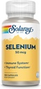 Solaray Selenium 50 mcg, Sistema de Inmunidad Saludable, Función de Tiroides & Soporte Antioxidante, 100 cápsulas