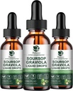 (3 Pack) Soursop Graviola Leaf Extract Liquid Drop Plus Pure Botanical Sea Moss for Cell Support &amp; Regeneración, Inmunity, Liver, Gut & Antioxidant - Soursop Bitters Liquid, 90 Day Supply, 1 Fl Oz
