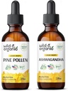 Wild &amp; Organic Pine Pollen Tincture 2 fl oz &amp; Ashwagandha Tincture 2 fl oz