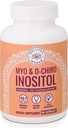 Myo-Inositol & D-Chiro Inositol Suplemento Botella (60 cápsulas) 40:1 Cápsula de proporción para el soporte ovárico Myo-Inositol 1000mg &amp; D-Chiro 25mg Inositol Capsules w/ Caronositol - Daily Inositol for Women