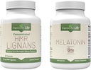 Lignans for Life Care Set Bundle - Lignanos HMR naturales para perros 20mg, 90 cápsulas y melatonina para perros de raza media 6mg, 120 cápsulas, vitaminas para salud general