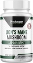 Probase Nutrición León Mane Suplemento Capsules 30x Potency Extract Mushroom Suplemento 4 Month Supply 120 Conde