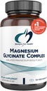 Diseños para Complejo Glycinate de Magnesio de Salud - Magnesio Chelated Bisglycinate + Alta Absorción Magnesio para Calmar &amp; Dormir, Salud del Corazón, Immune Support & Bone Strength - Vegan (120 cápsulas)