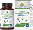 Brieofood Orgánica Sankhpushpi 1500mg, 45 Servimientos, Vegetariano, Gluten Gratis, 90 Tabletas Vegetarianas