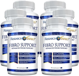 Investigación Fibro Verificado Soporte - 540 cápsulas - MSM, Magnesio, Vitamina D3, BioPerine - 6 Mes de Suministro - Vegan
