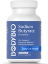 BodyBio Butyrate - Postbiótico para Gut Health, Digestive Support, Bloat, Gas &amp; Constipation Relief, Leaky Gut Repair - Sodium + Butyric Acid Supplement for GI Wellness