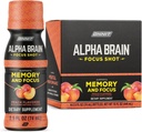 ONNIT Alpha Brain Focus Shot, Peach Flavor, Nootropic Dietary Supplement Drink That Supports Energy, Focus, and Mood, IGENTM Non-GMO Tested, 2.5 fl oz, 6 Count
