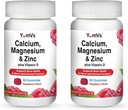 YUM-V'S Calcio, Magnesio, Zinc y Vitamina D Gummies (90 Cuenta) - Calcio Gummies con Vitamina D3 + Zinc &amp; Suplementos Magnesio - Delicious Bone Health Gummy Suplemento para Hombres, Mujeres y Niños