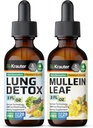 BIO KRAUTER Lung Detox Tincture 2 Fl. Oz. & Mullein Tincture 2 Fl. Oz.