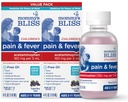 Mami's Bliss Children's Pain and Fever Reducer, Kids Acetaminophen, Dye Free, Delicious Mixed Berry Flavor, Ages 2+, 4 Fluid Ounces (Pack of 2)