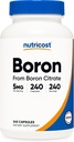 Nutricost Boron Capsules 5mg, 240 cápsulas vegetarianas - Gluten Free and Non-GMO