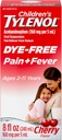 Tylenol Liquid Pain Relief & Fever Medicine, Oral Suspension, Dye-Free, Acetaminophen, No Aspirin, No Ibuprofen, No High Fructose Corn Syrup; Cherry Flavor, 8 fl. oz.; Pack of 1