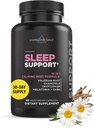Livingood Daily Sleep Support Supplement, 10-in-1 Natural Sleep Aid with 5 MG Melatonin, Valerian Root, Chamomile, Tryptophan & GABA for Men &amp; Women, Non Habit Forming, Gluten Free, Vegan, 60 cápsulas