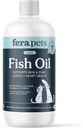 Fera Pets Fish Oil - Omega 3 para perros &amp; gatos para soportar articulaciones, corazón, piel y salud de la carne - No GMO con vitamina E - 8 oz