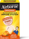 Airborne 1000mg Vitamina C Tablas cortas con zinc, inmune suplemento de soporte con potentes antioxidantes Vitaminas A C &amp; E - 64 Tablas abatibles, sabor de citrus