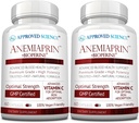 Anemiaprin de ciencias aprobadas - Hierro Absorbable, Vitamina C - Gentle On Stomach - 120 Capsules - 2 Mes Fuente - No GMO, Vegan