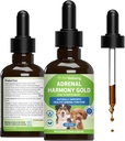 Mascotas de bienestar Armonía Adrenal Oro para perros - Vet-Formulated - Soportes Función Adrenal saludable, Niveles normales de cortisol, Longitud saludable &amp; Peso – Suplemento Holístico – 2 oz (59 ml)