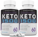 Laboratorios Justificados (2 Pack Advanced Keto 1500 Keto Píldoras 1275MG Nuevas &amp; Mejoradas Fórmula Contiene Vinagre de manzana Vinagre Virgen Extra Aceite de Oliva Powder Green Tea Leaf 120 Cápsulas