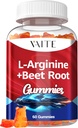 L Arginine Suplemento Beet Root Gummies - Doble Fuerza, Energía Boost, Circulación Soporte y resistencia, Orgánica Hoja Chewable Suplementos para Hombres y Mujeres, Vegan Gummy, No GMO, Sin Azúcar